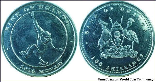 Uganda100Shillings-MonkeySetType4-km133-2004