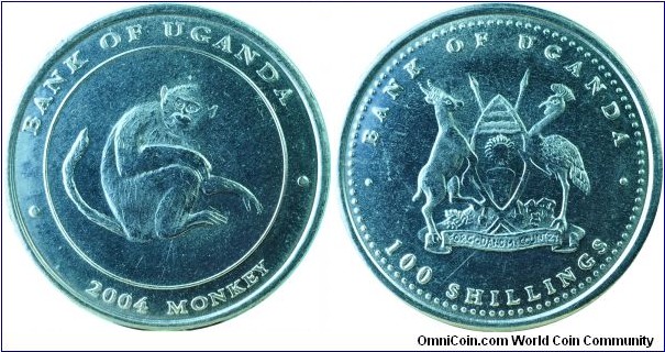 Uganda100Shillings-MonkeySetType5-km134-2004