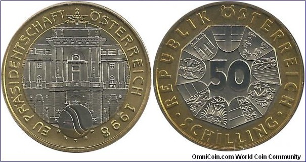 Austria 50 Schilling 1998-Austria's Presidency of EU