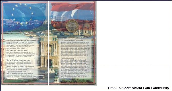 Austria 50 Schilling 1998-Austria's Presidency of EU