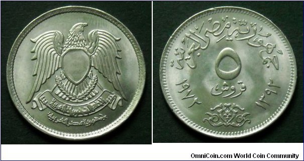 Egypt 5 piastres.
1972