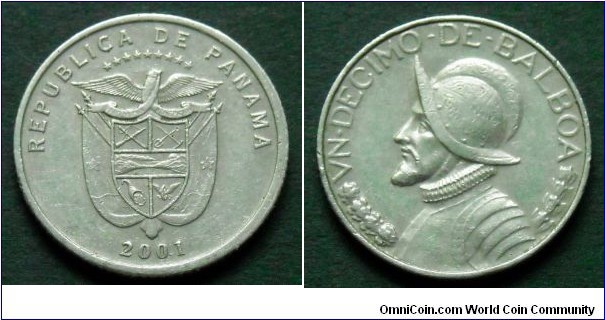 Panama 1/10 balboa.
2001