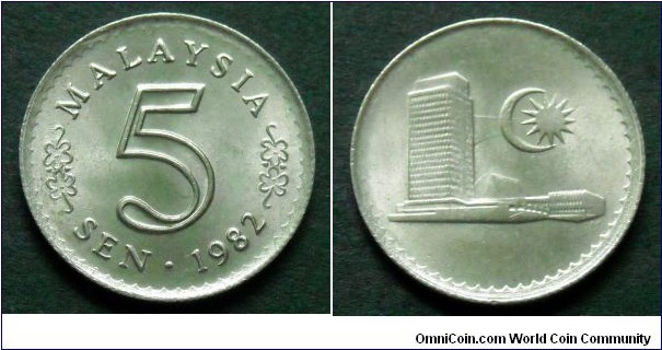 Malaysia 5 sen.
1982