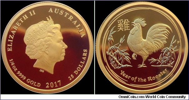 2017 Perth Mint Lunar II Year Of The Rooster 1/4oz Gold Proof. Now graded by PCGS as PF70