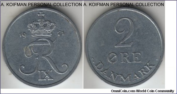 KM-840.2, 1971 2 ore; zinc, plain edge; a bit dirty uncirculated or about, last year of the type.