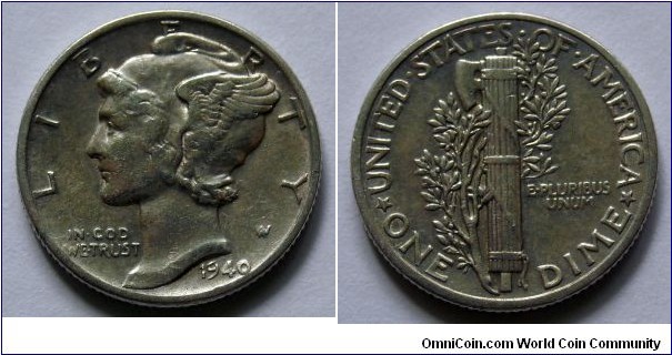 1940 Mercury dime 