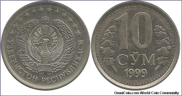 Uzbekistan 10 Som 1999