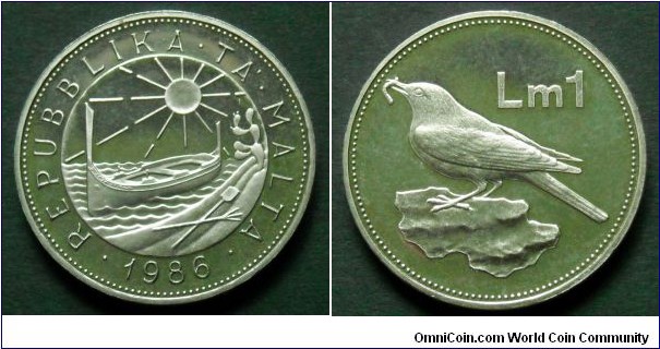 Malta 1 lira.
1986, Proof. 
Mintage: 10.000 pieces.
