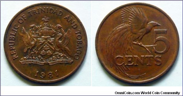 Trynidad and Tobago 
5 cents. 1981