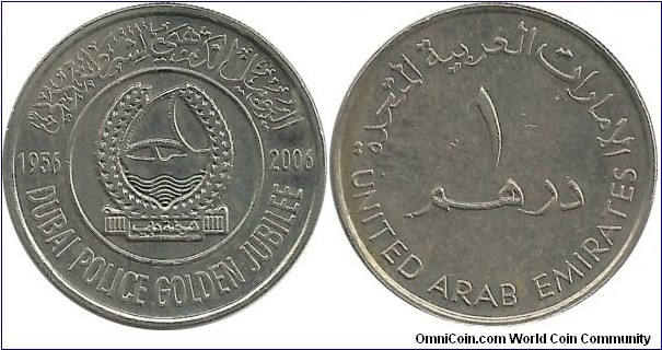 UAE 1 Dirham 2006-Dubai Police Golden Jubilee