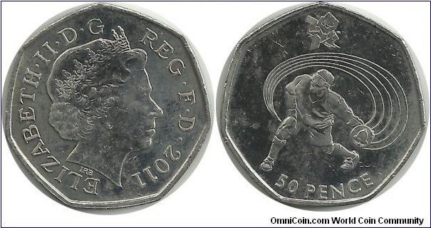 UKingdom 50 Pence 2011 - London 2012 Paralympics-Goalball