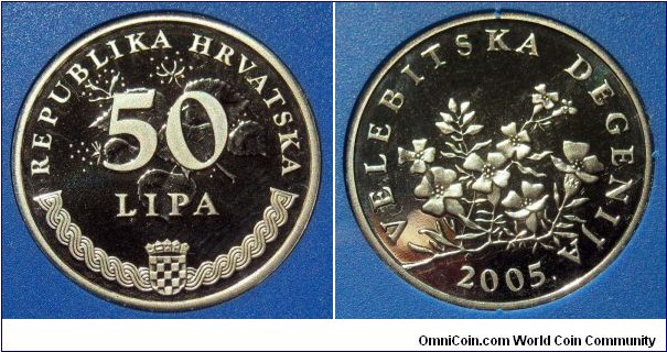 Croatia 50 lipa.
Proof from 2005 mint set. Mintage: 2.000 pieces.