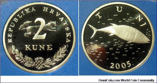 Croatia 2 kune.
Proof from 2005 mint set. Mintage: 2.000 pieces.