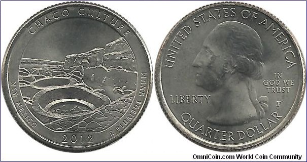 USA Quarter Dollar 2012P-Chaco Culture