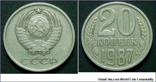 USSR 20 kopek.
1987