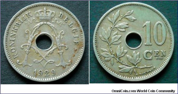 Belgium 10 centimes.
1929, Dutch legend.