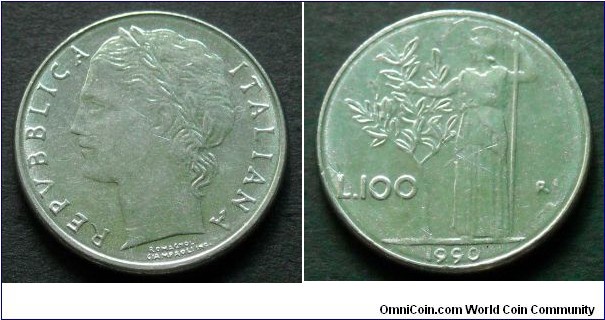 Italy 100 lire.
1990