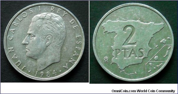 Spain 2 pesetas.
1984
