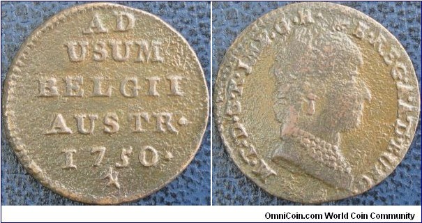 Austrian Netherlands 1 Liard-1-Oord Empress Maria Theresa 1740–1780