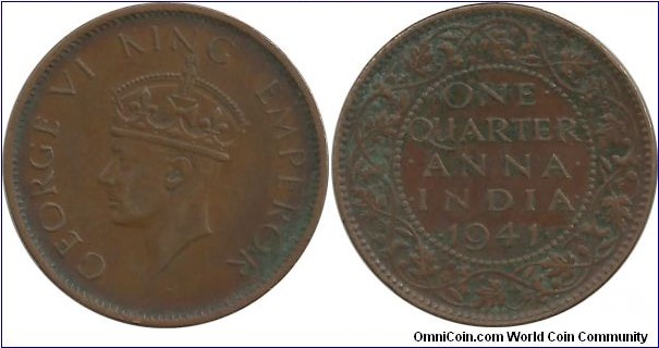 India-British ¼ Anna 1941(C)