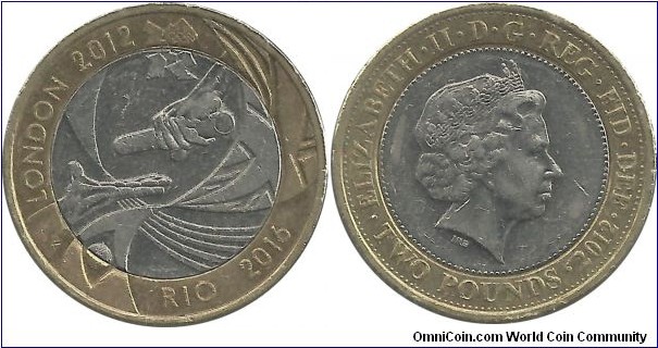 U.Kingdom 2 Pounds 2012 - Rio Olympic Games Handover