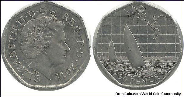 U.Kingdom 50 Pence 2011 - London 2012 Olympics-Yachting