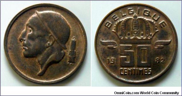 Belgium 50 centimes.
1982, Belgique.