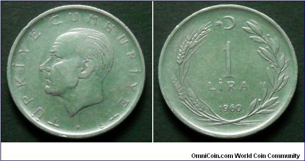 Turkey 1 lira.
1960