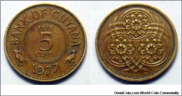 Guyana 5 cents.
1977