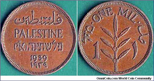 Palestine 1939 1 Mil.