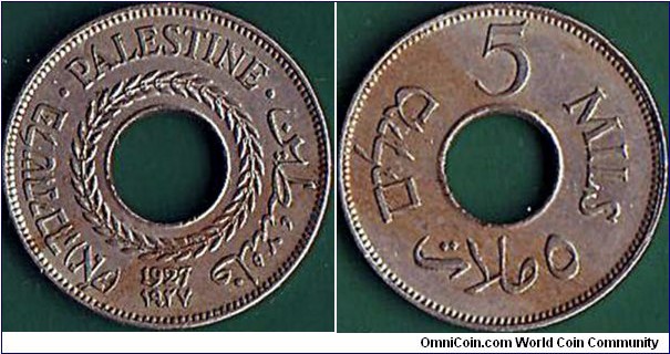 Palestine 1927 5 Mils.