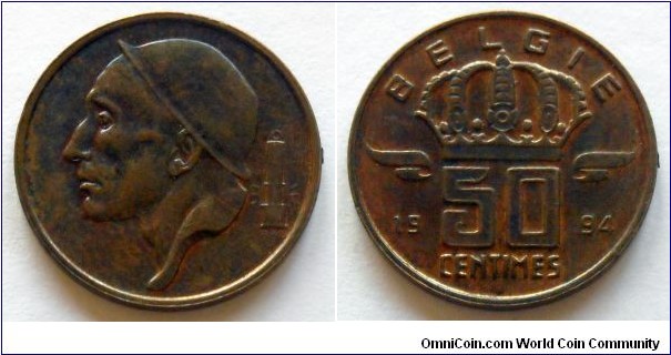 Belgium 50 centimes.
1994, Belgie.
