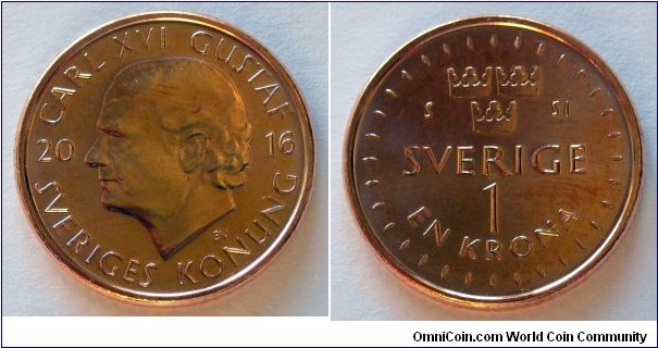 Sweden 1 krona.
2016