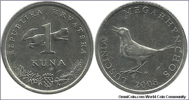 Croatia 1 Kuna 2008 Latin