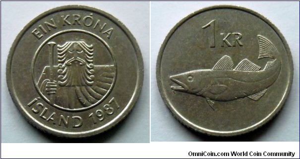 Iceland 1 króna.
1987