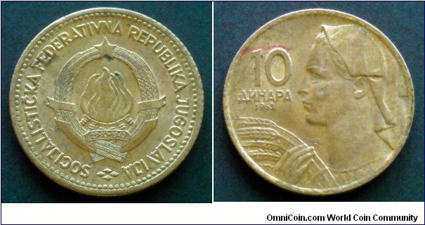 Yugoslavia 10 dinara.
1963