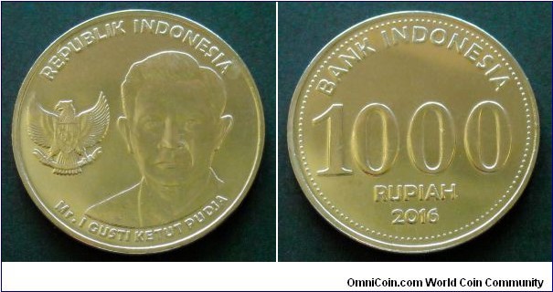 Indonesia 1000 rupiah.
2016