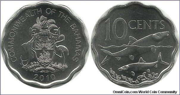 Bahamas 10 Cents 2010