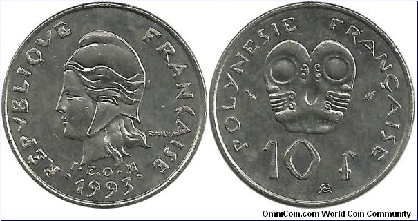 FrenchPolinesia 10 Francs 1993