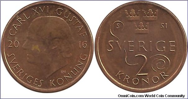 Sweden 2 Kronor 2016 - new serie