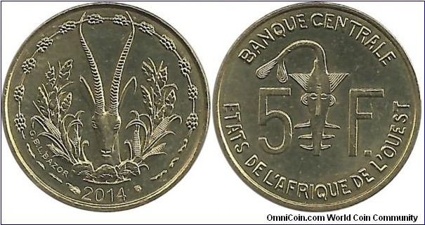 WestAfrican States 5 Francs 2014