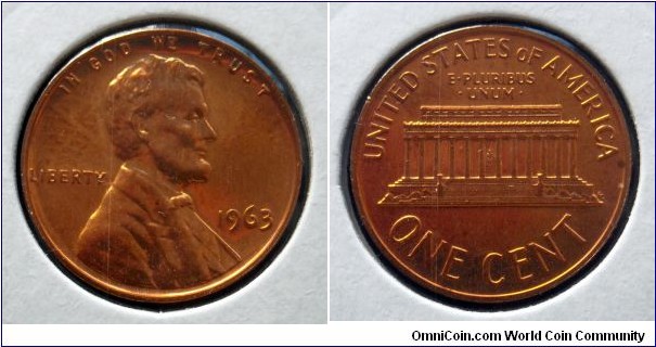Lincoln cent 1963.
Proof