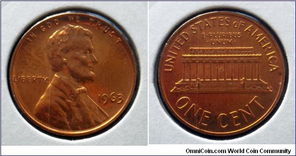 Lincoln cent 1963.
Proof