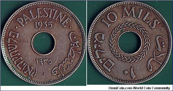 Palestine 1935 10 Mils.