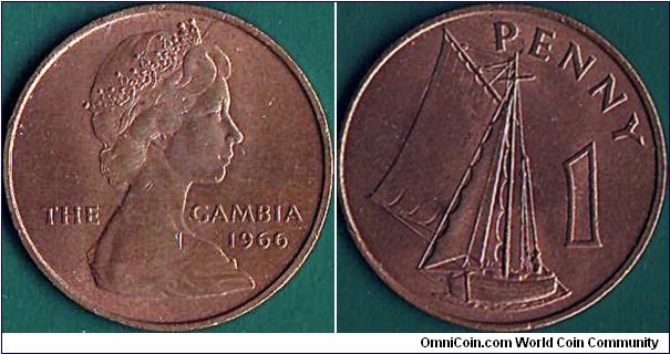 The Gambia 1966 1 Penny.