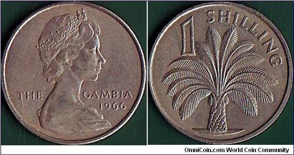 The Gambia 1966 1 Shilling.
