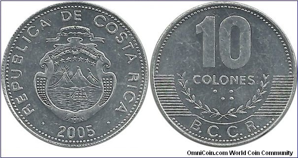 CostaRica 10 Colones 2005-Al-