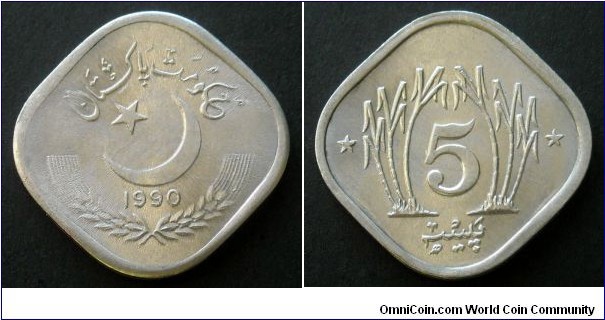 Pakistan 5 paisa.
1990