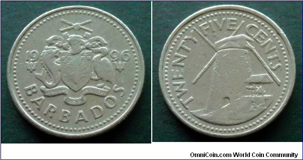 Barbados 25 cents.
1996