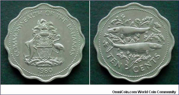 Bahamas 10 cents.
1980